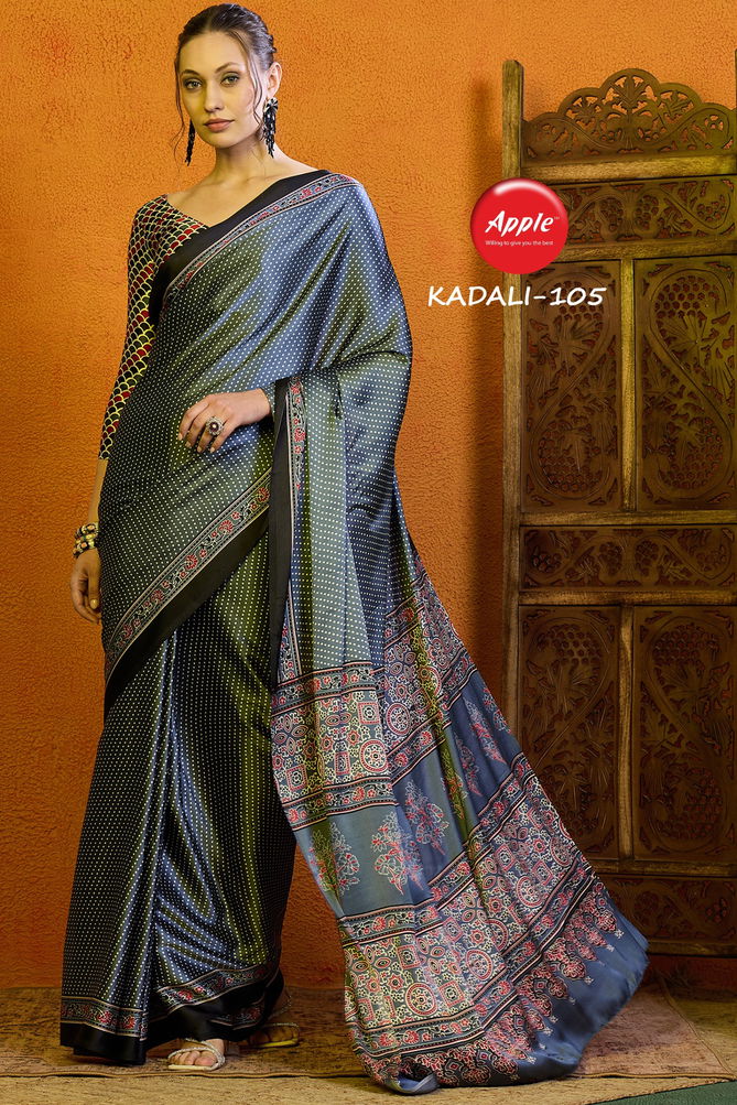 Kadali Vol 1 By Apple Modal Satin Printed Sarees Wholesale Price In Surat